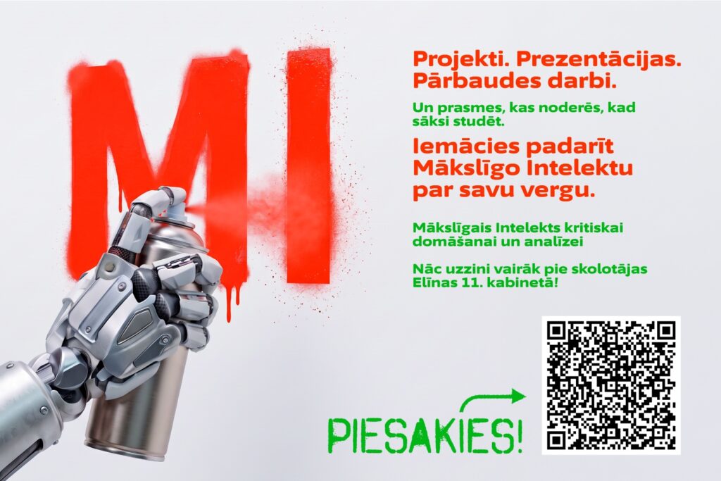 Pirmdiena 16:35-17:15 Otrdiena 16:35 -17:15 Trešdiena 15:50-17:15 pulciņa nosaukums: Mākslīgais intelekts domāšanai, jaunradei un problēmu risināšanai.